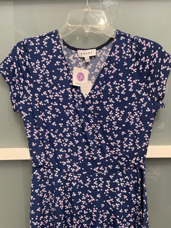 Gilli Navy Dress with Pink Floral Design, S, NWT - Picture 3 of 12